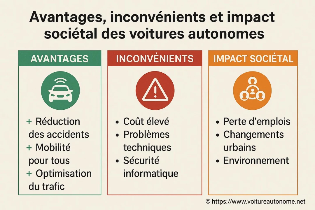 Avantages, inconvénients et impact sociétal des voitures autonomes