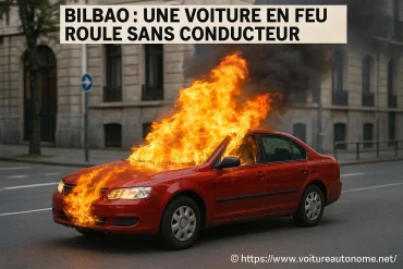 Bilbao : une voiture en feu roule sans conducteur