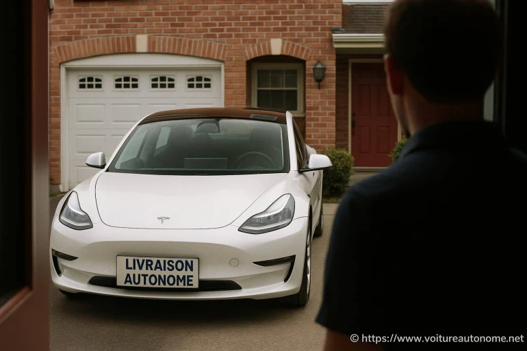 Livraison autonome Tesla : la voiture qui arrive seule chez vous pose question