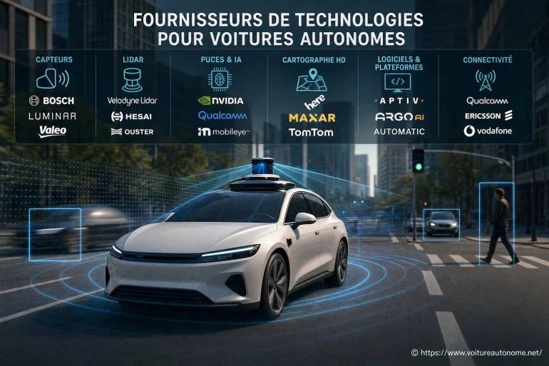Fournisseurs de technologies pour voitures autonomes : les acteurs clés
