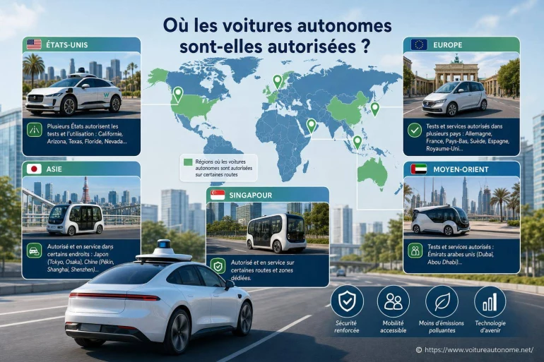 Où les voitures autonomes sont-elles autorisées ?