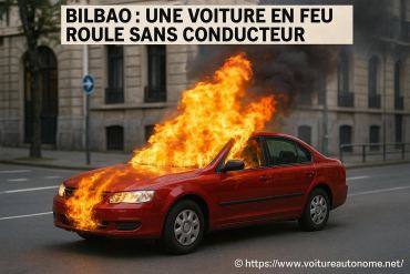 Bilbao : une voiture en feu roule sans conducteur