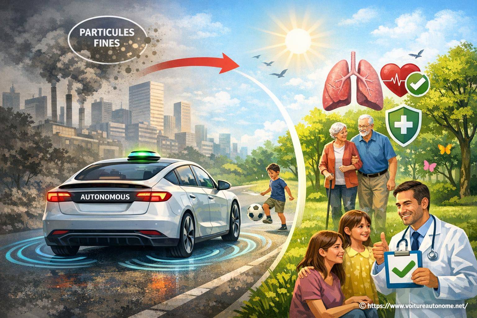 Voiture autonome sans particules fines : quels bénéfices pour la santé